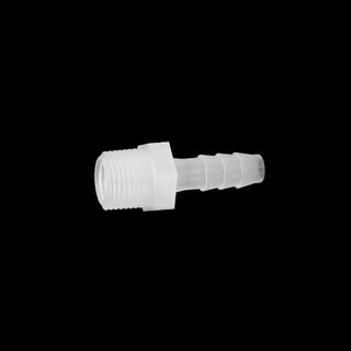 Barb adapter, 3/8&quot; NPT to 10mm PP, semi-transparent
