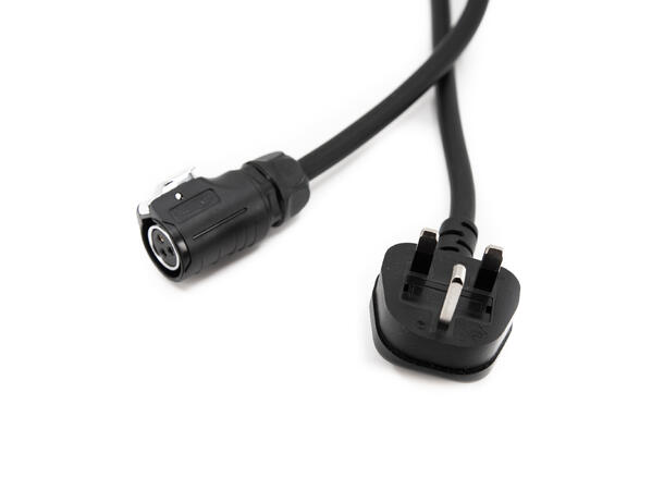 Power cable, 2m, BS1363 (UK) LP20 3-pin female, 3x1.5mm2 