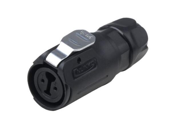 LP12 plug, 2-pin, female, soldering With 4.5mm grommet 