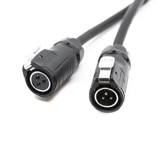 Power cable, 10A, LP20-3-pin, 5m LP20 3-pin male+female, 3x1.5mm2
