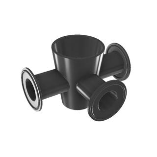 CleanCore 3-Way Valve EPDM Liner DN25 Black, Injection Molded EPDM