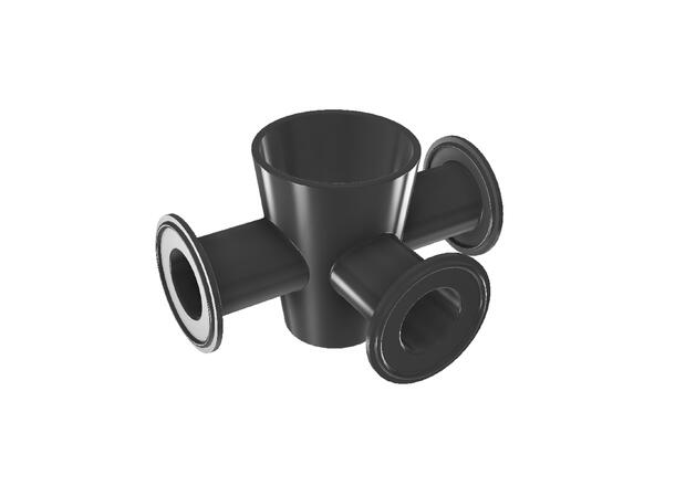 CleanCore 3-Way Valve EPDM Liner DN25 Black, Injection Molded EPDM 