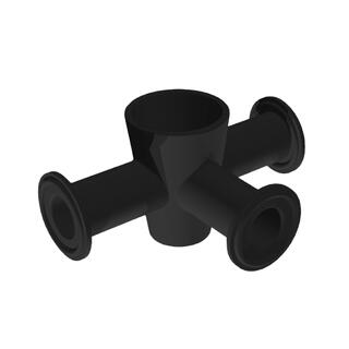 CleanCore 3-Way Valve EPDM Liner DN15 Black, Injection Molded EPDM