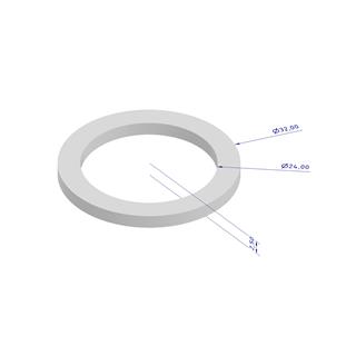 Gasket, 32x24x2.5mm, 2 pcs For TC34mm weldless flange