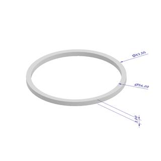 Gasket, 56x62x3mm, 2 pcs For TC 2&quot;  weldless flange