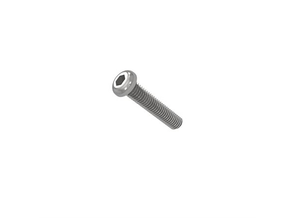 Bolt, M6x30mm, Button head, Hex 4mm SS304. Thread lenght 30mm 