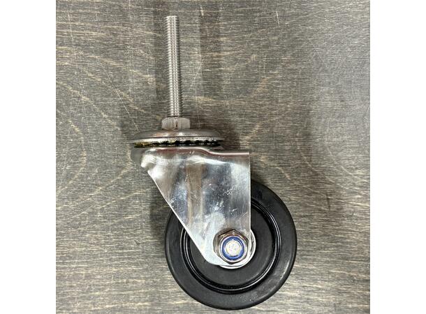 Caster wheel, Rubber, 3" w/o brake, M10 Swiveling wheel without brake 